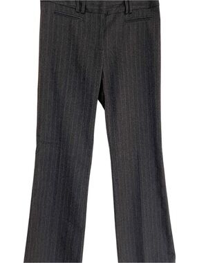 Women’s Dark Gray Pinstripe Dress Trousers with Pink & Orange Details Size 6